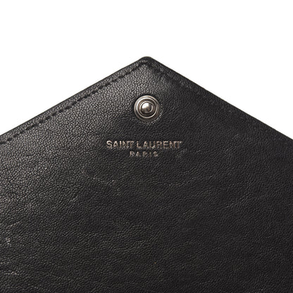 Saint Laurent Lambskin Mixed Matelasse Monogram Charms Chain Wallet Black 6 of 11