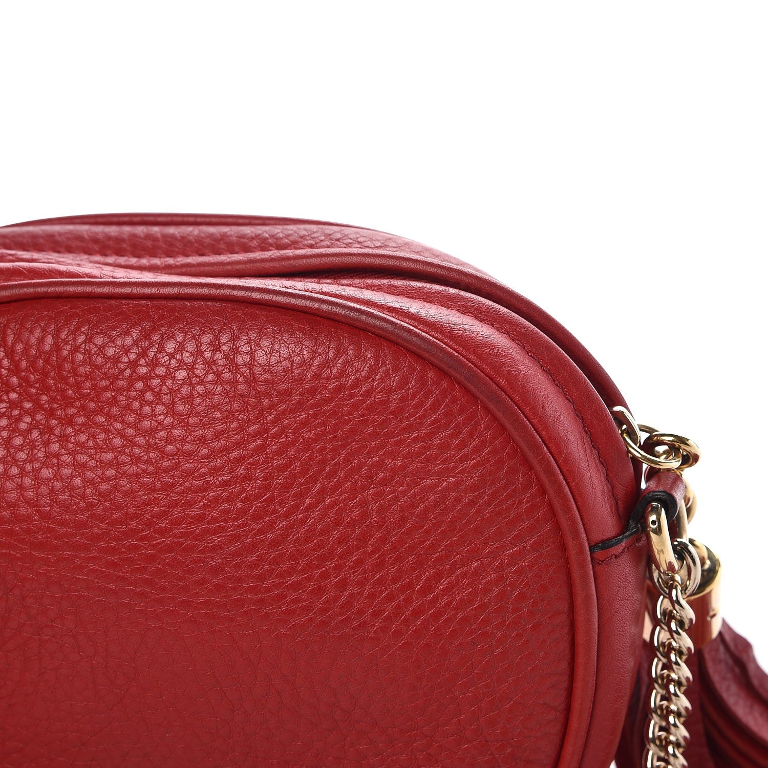 Gucci Pebbled Calfskin Mini Soho Chain Bag Tabasco Red 10 of 10
