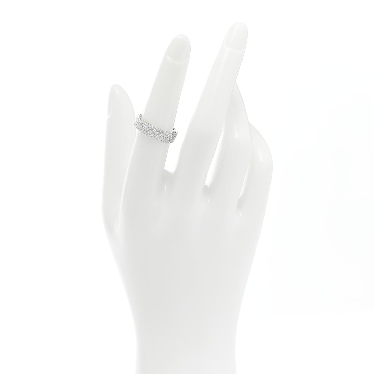 18K White Gold Diamond Metro Five-Row Ring 52 6