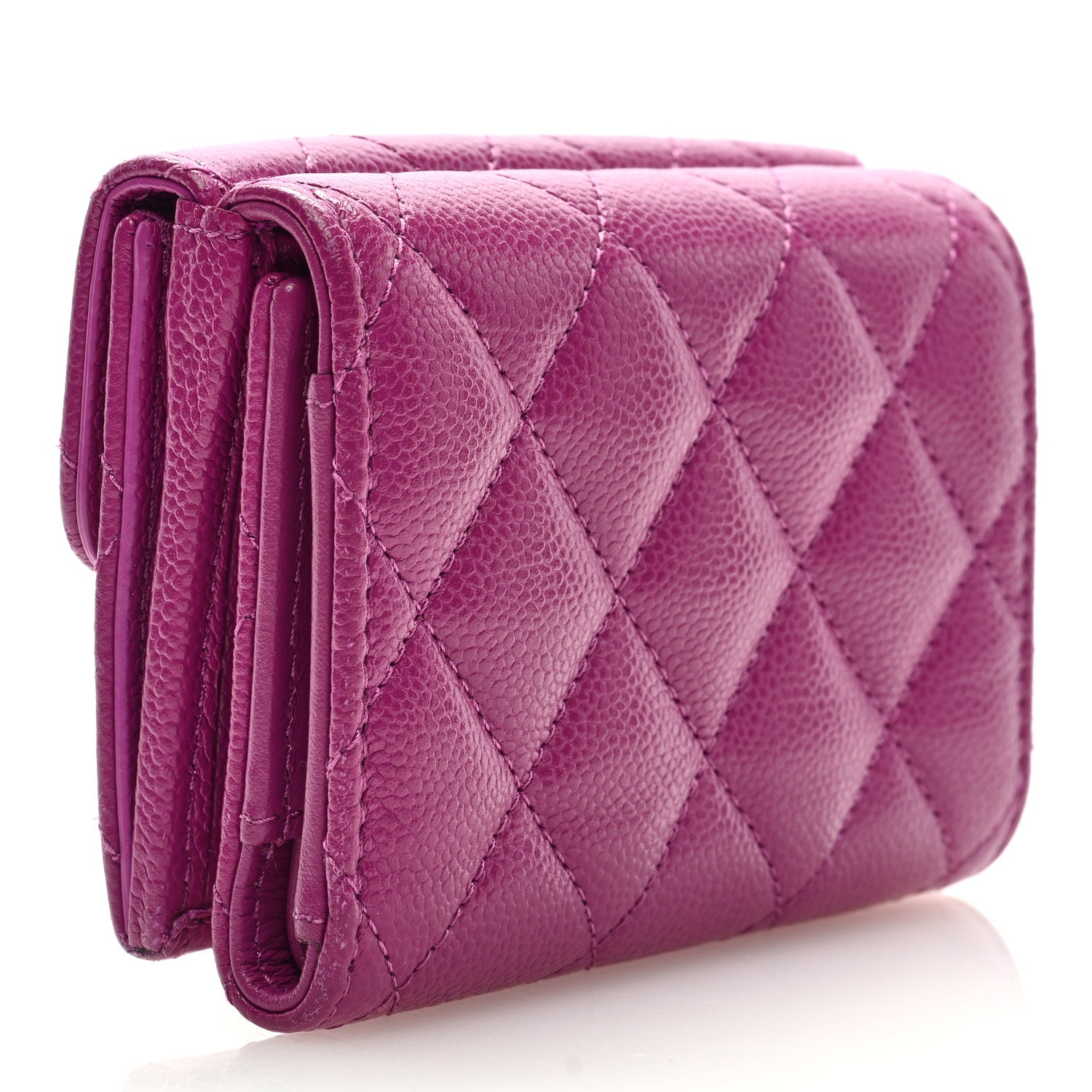 Chanel Caviar Quilted Double Flap Wallet Purple 3 of 7