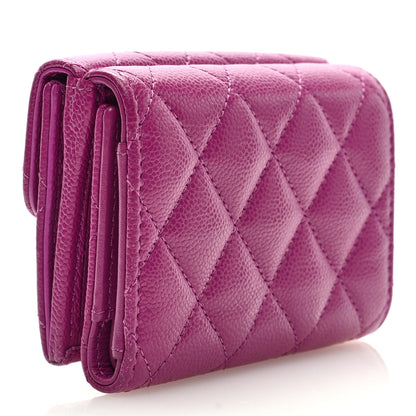 Chanel Caviar Quilted Double Flap Wallet Purple 3 of 7