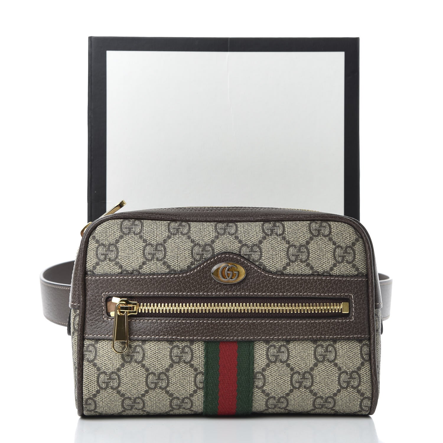 Gucci GG Supreme Monogram Web Small Ophidia Belt Bag 85 34 Dark Brown 12 of 12