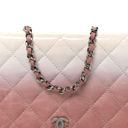 Chanel Ombre Patent Calfskin Quilted Wallet on Chain WOC Pink White 9 of 12