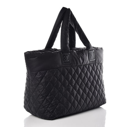 Chanel Nylon Quilted Large Coco Cocoon Tote Black 3 of 12