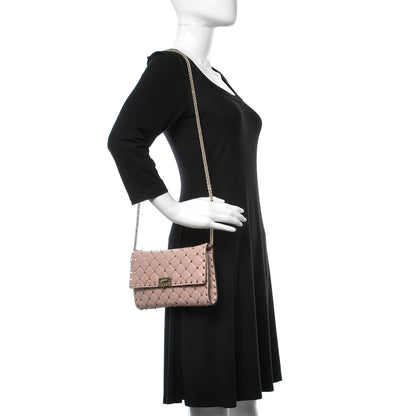 Valentino Garavani Lambskin Rockstud Spike Wallet on Chain Poudre 2 of 10