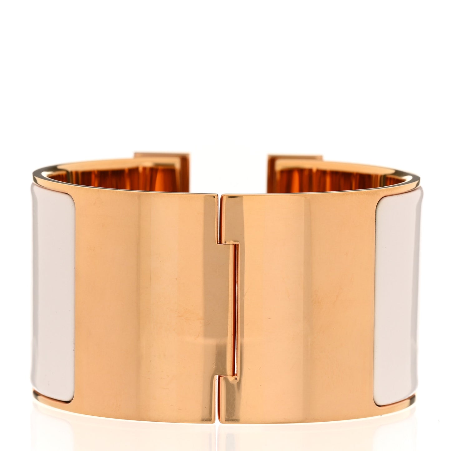 Enamel Extra Wide Clic Clac H Bracelet PM White