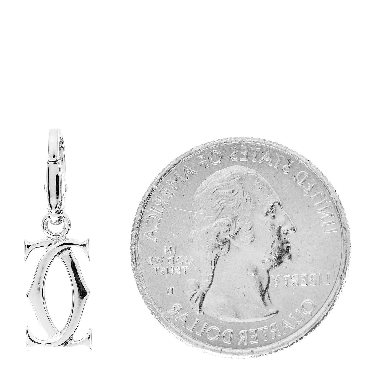 18K White Gold Logo Charm