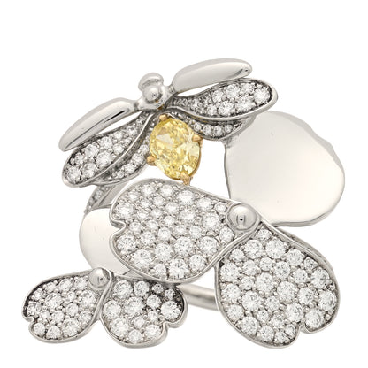 Tiffany Platinum Yellow Diamond Firefly Paper Flowers Cluster Ring 60 9.25 1 of 6