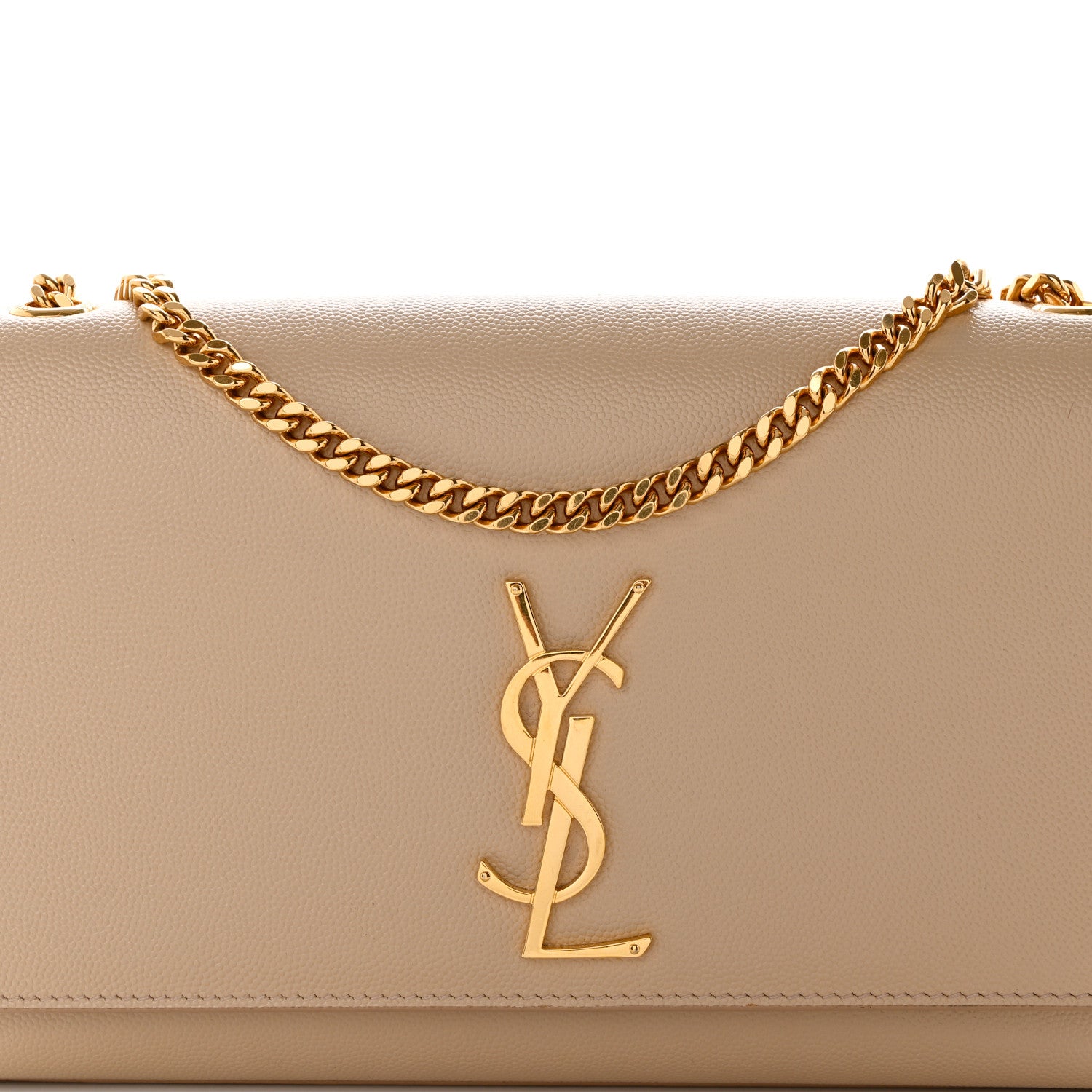 Saint Laurent Grain De Poudre Medium Monogram Kate Satchel Nude Powder 9 of 12