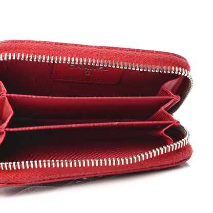Chanel Caviar Quilted Zip Coin Purse Red 4 of 4