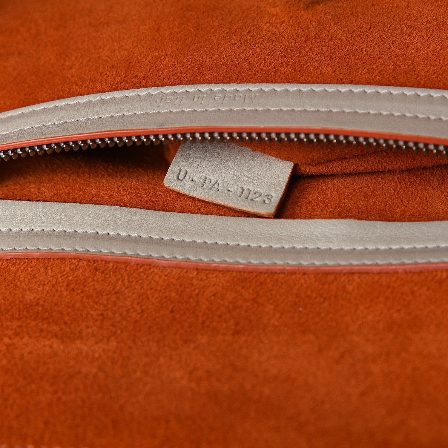 Celine Smooth Calfskin Medium Phantom Luggage Chalk Orange Trim 6 of 16