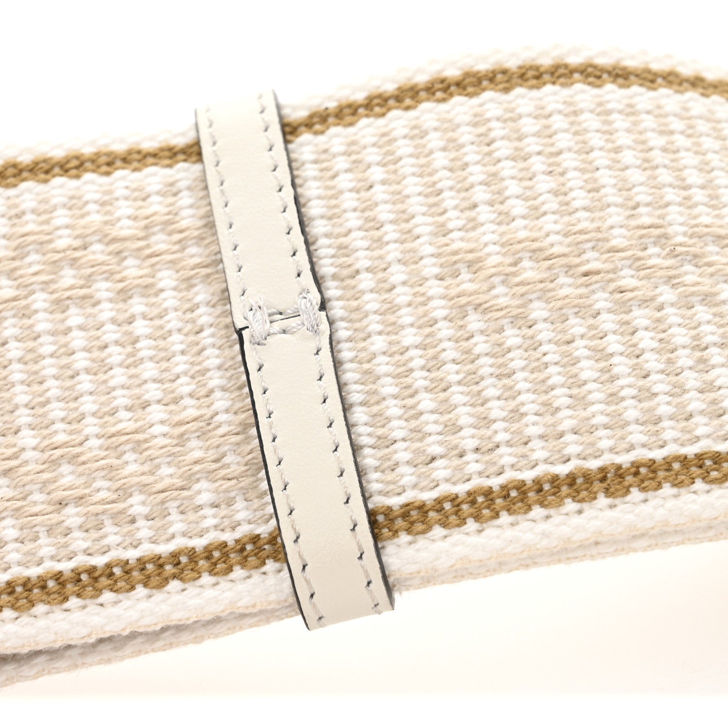 Fendi Cannete Ribbon Poly Vitello Century Logo Adjustable Strap You White Garza Ecru 7 of 7