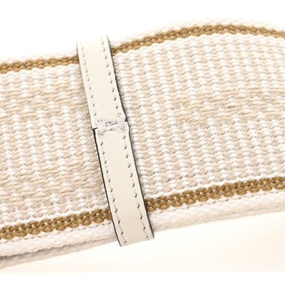 Fendi Cannete Ribbon Poly Vitello Century Logo Adjustable Strap You White Garza Ecru 7 of 7