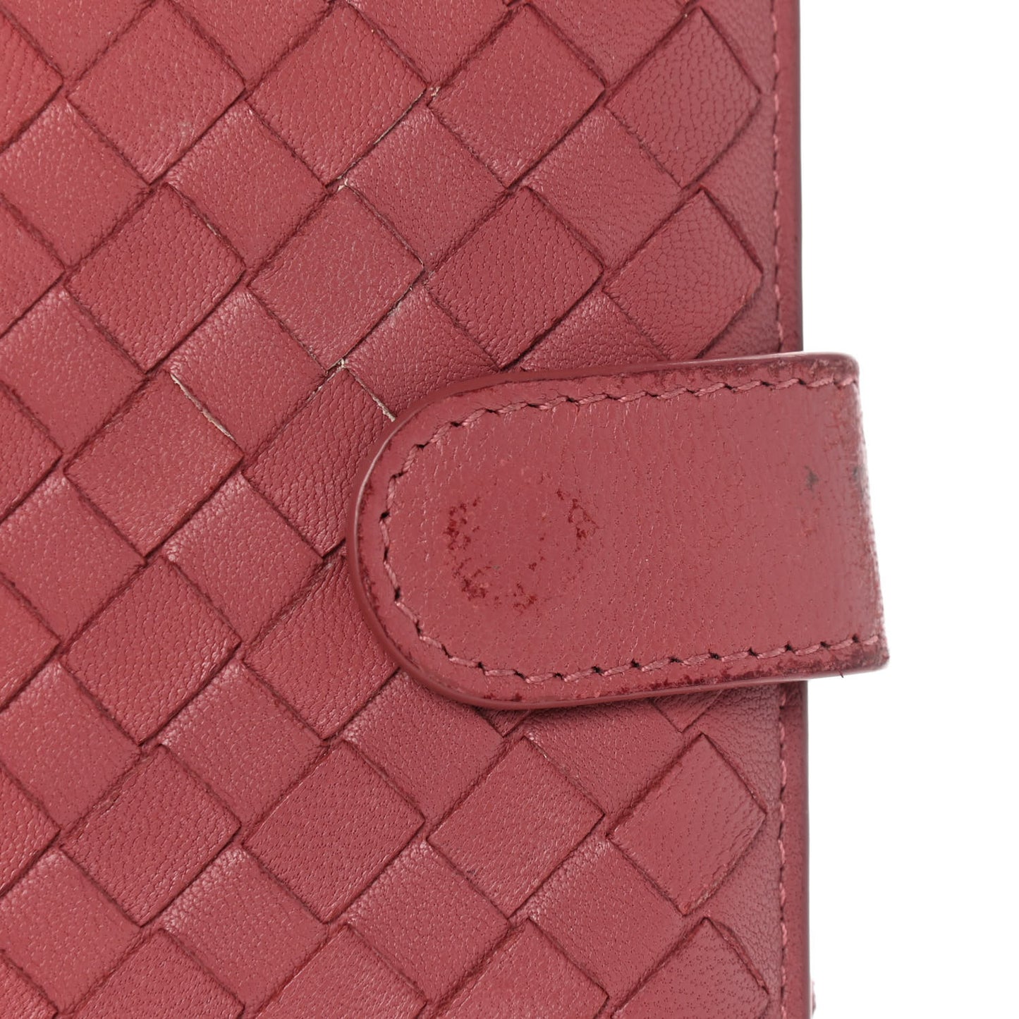 Nappa Intrecciato Continental Snap Wallet Corallo