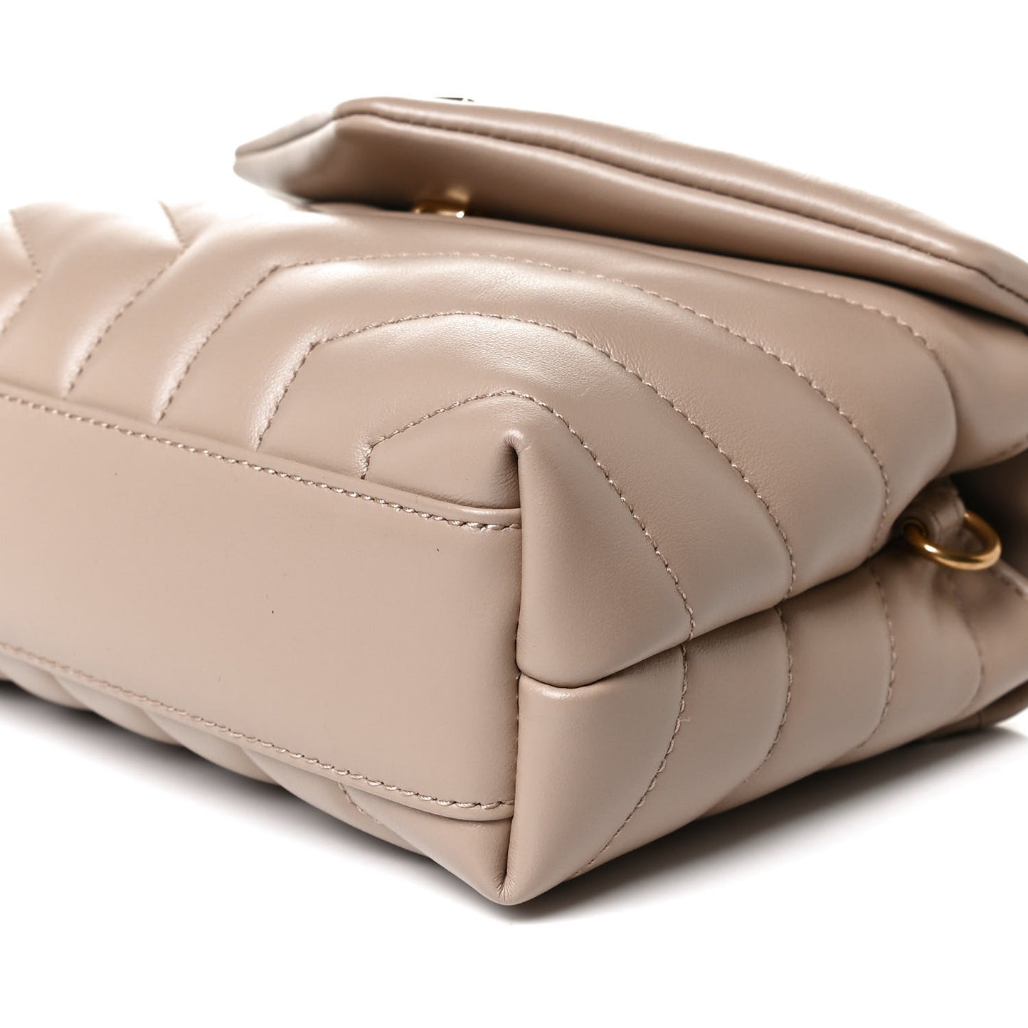 Calfskin Y Quilted Monogram Toy Loulou Crossbody Bag Dark Beige