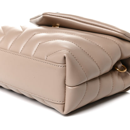 Saint Laurent Calfskin Y Quilted Monogram Toy Loulou Crossbody Bag Dark Beige 9 of 14