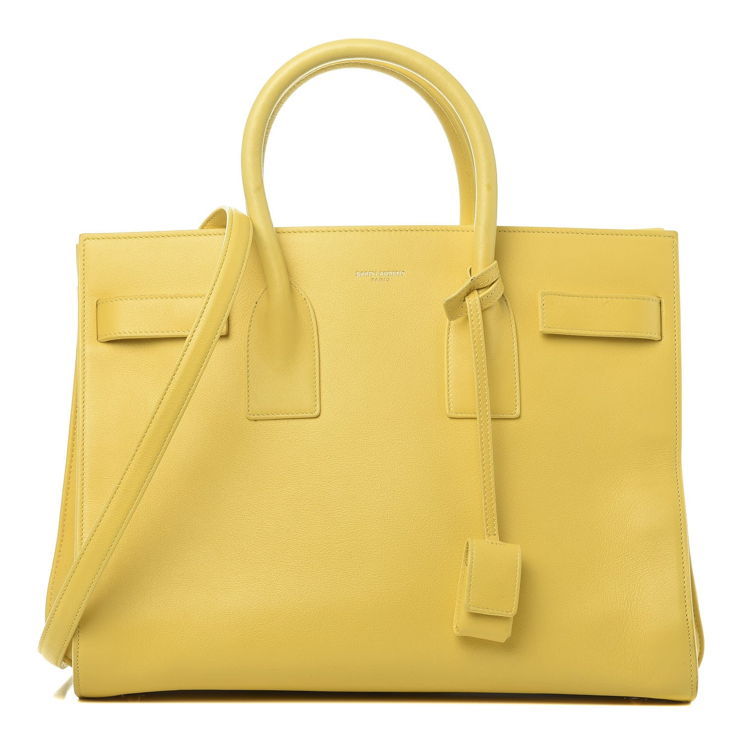 Saint Laurent Calfskin Small Sac De Jour Yellow 1 of 15