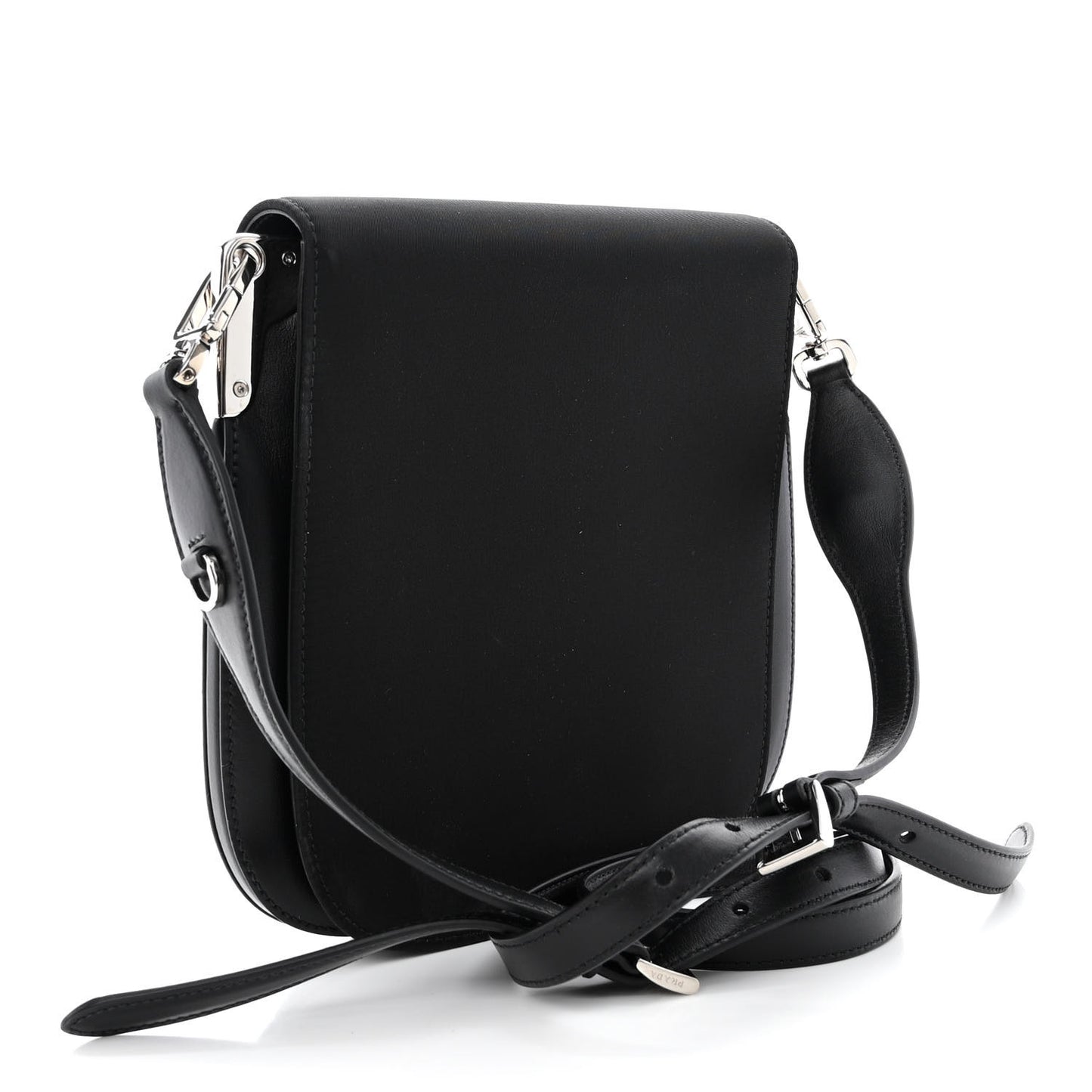 Brushed Calfskin Nylon Small Margit Flap Bag Black