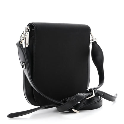 Prada Brushed Calfskin Nylon Small Margit Flap Bag Black 3 of 11