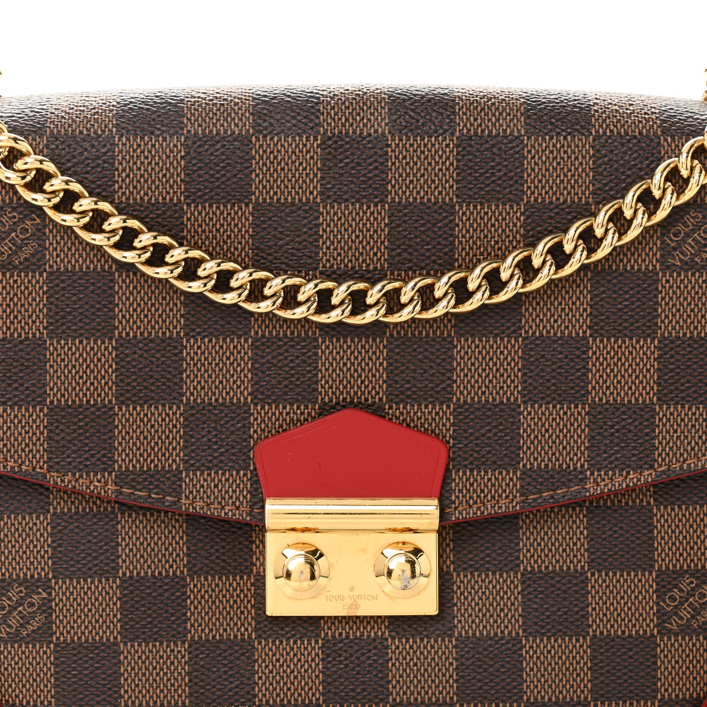 Damier Ebene Caissa Clutch Cherry Cherry