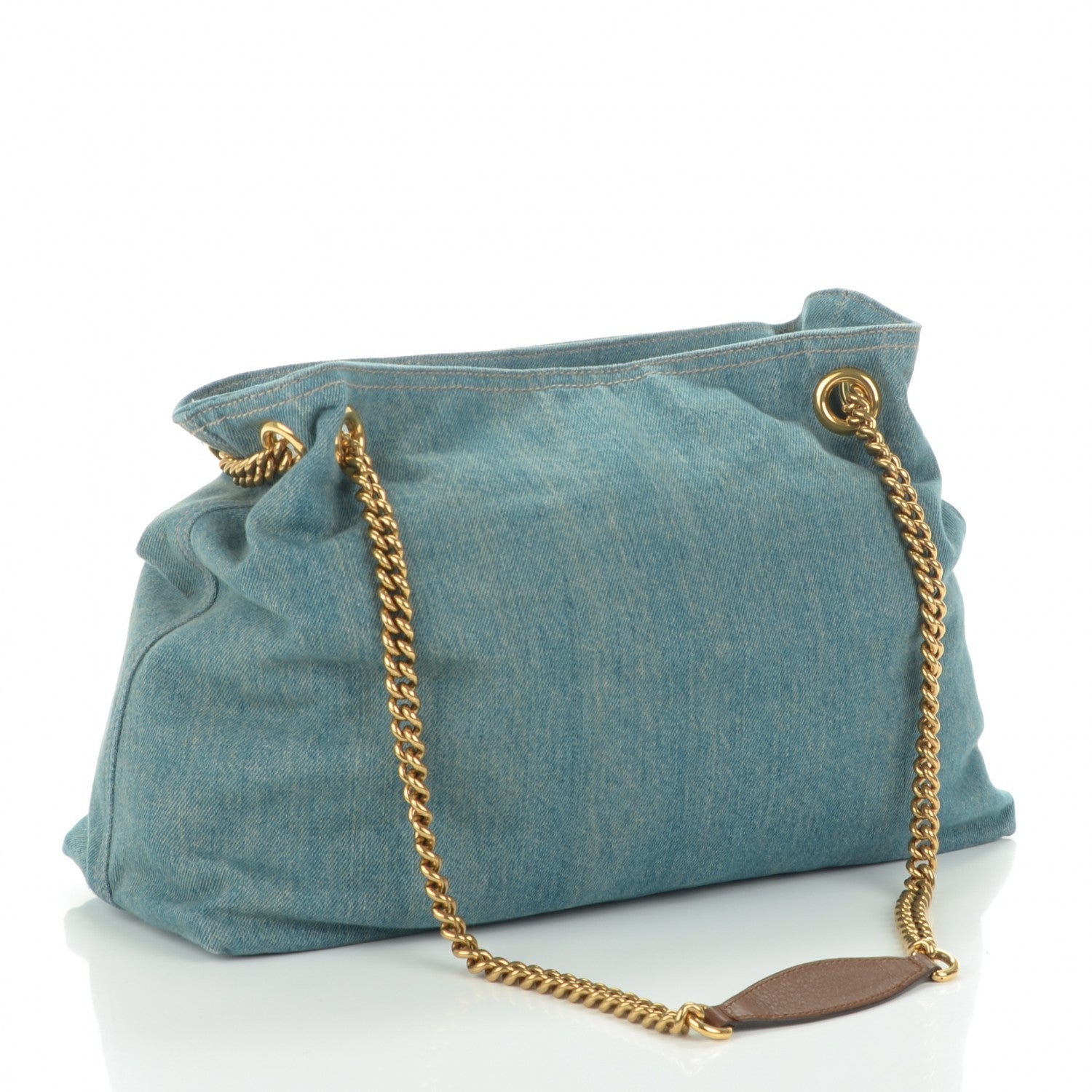 Gucci Denim Medium Soho Chain Shoulder Bag Blue 3 of 7