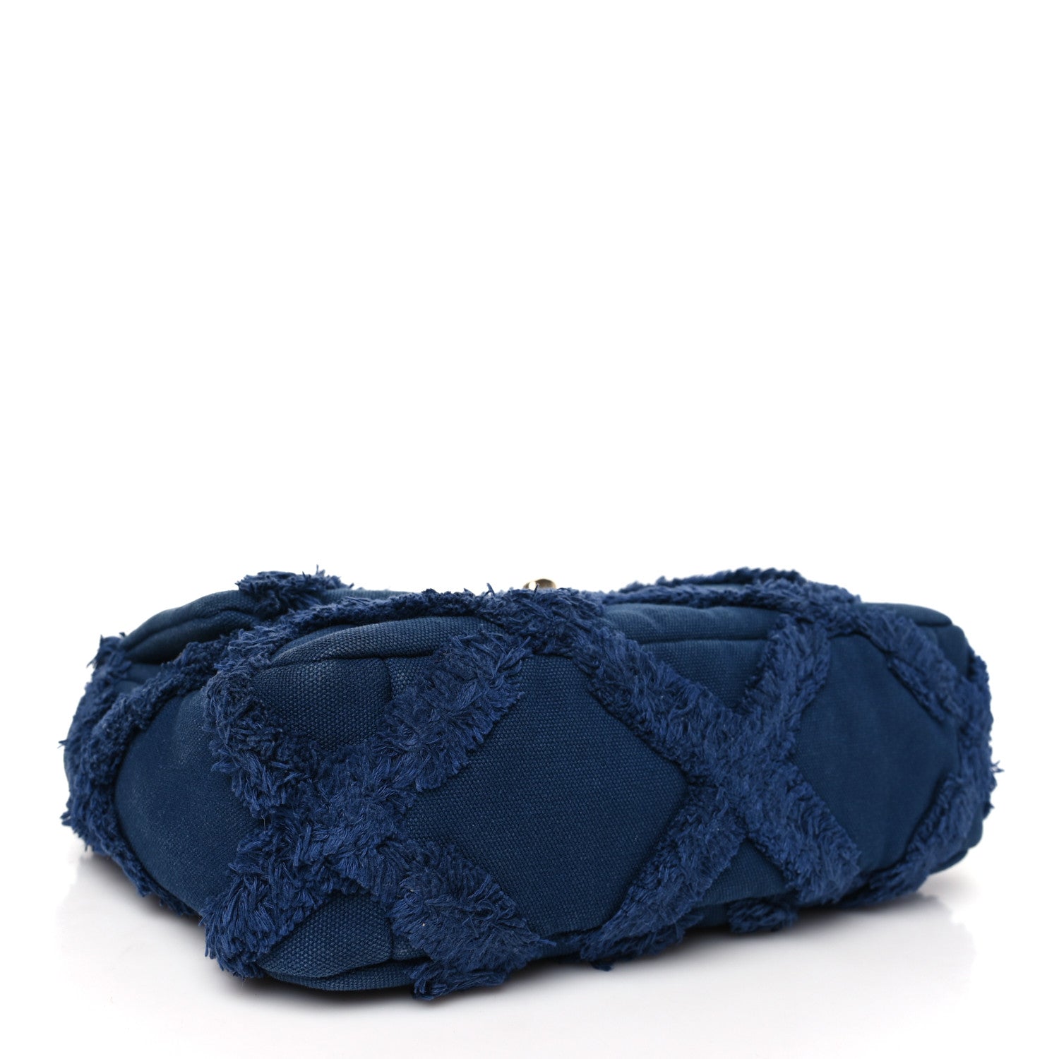 Chanel Cotton Canvas Quilted Medium Chanel 19 Flap Navy Blue 4 of 10