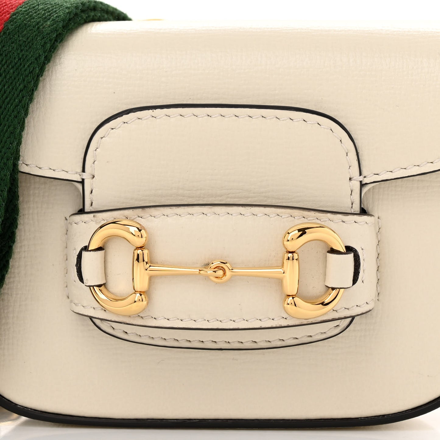 Azalea Calfskin Web Horsebit 1955 Wallet On Strap Mystic White