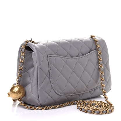 Chanel Lambskin Quilted Mini Rectangular Pearl Crush Flap Grey 2 of 11