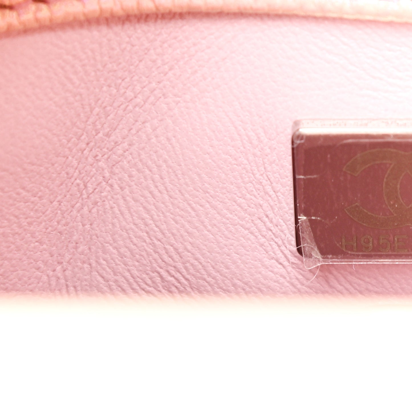 Iridescent Caviar Quilted Extra Mini Coco Handle Flap Light Pink