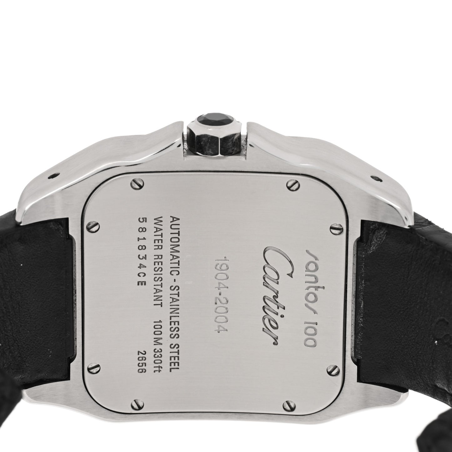 Stainless Steel Alligator 38mm Santos 100 Automatic Watch
