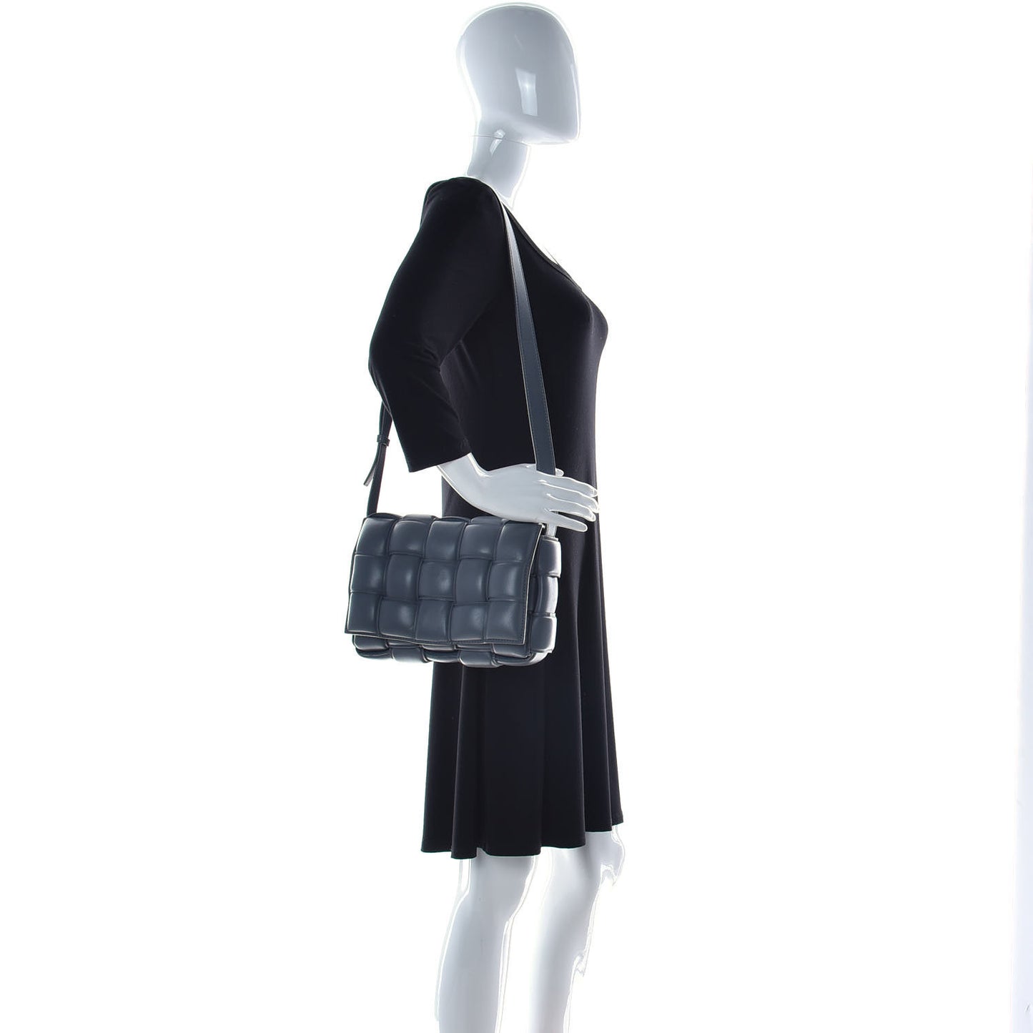 Nappa Maxi Intreccio Padded Cassette Crossbody Bag Thunder