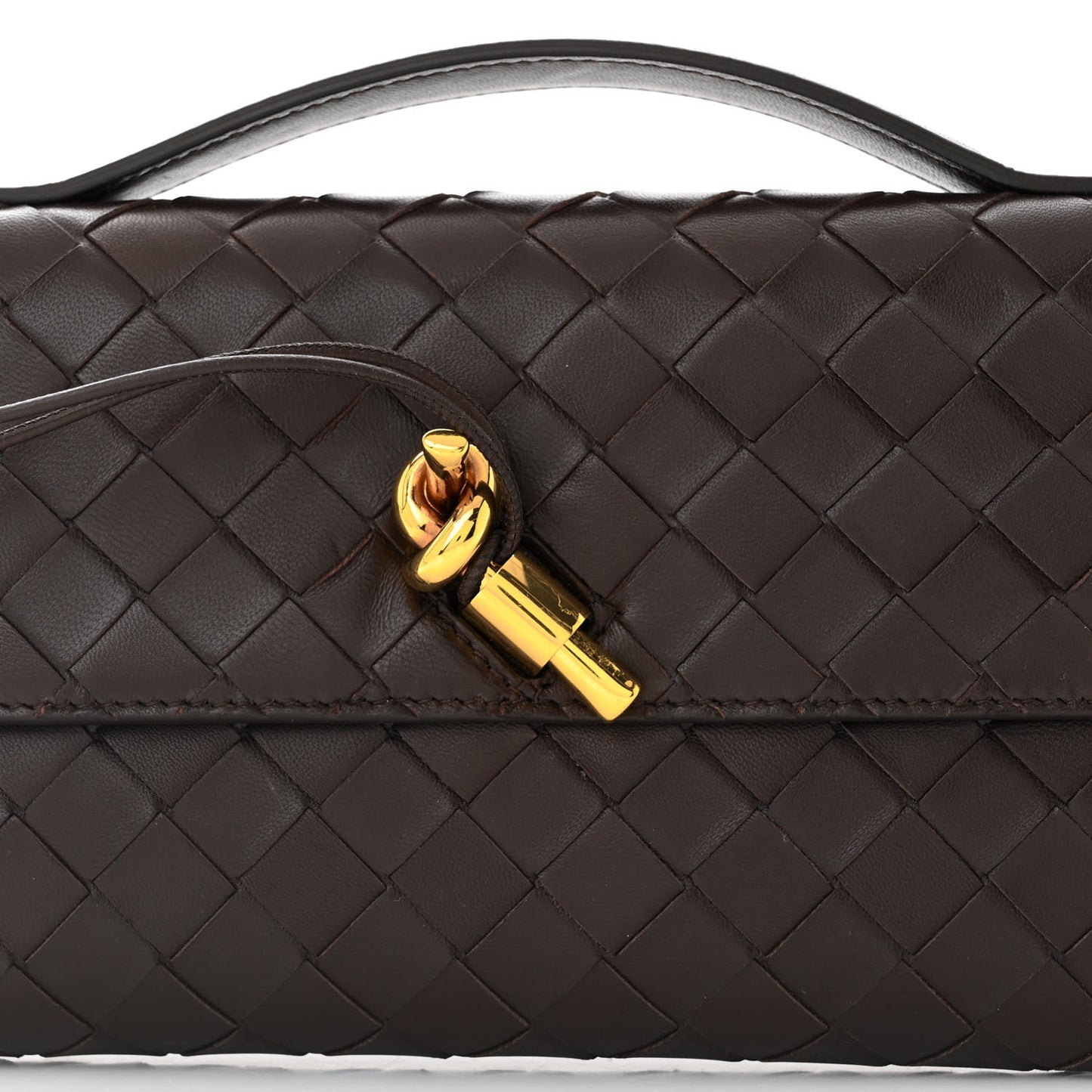 Nappa Intrecciato Long Andiamo Top Handle Clutch Fondant