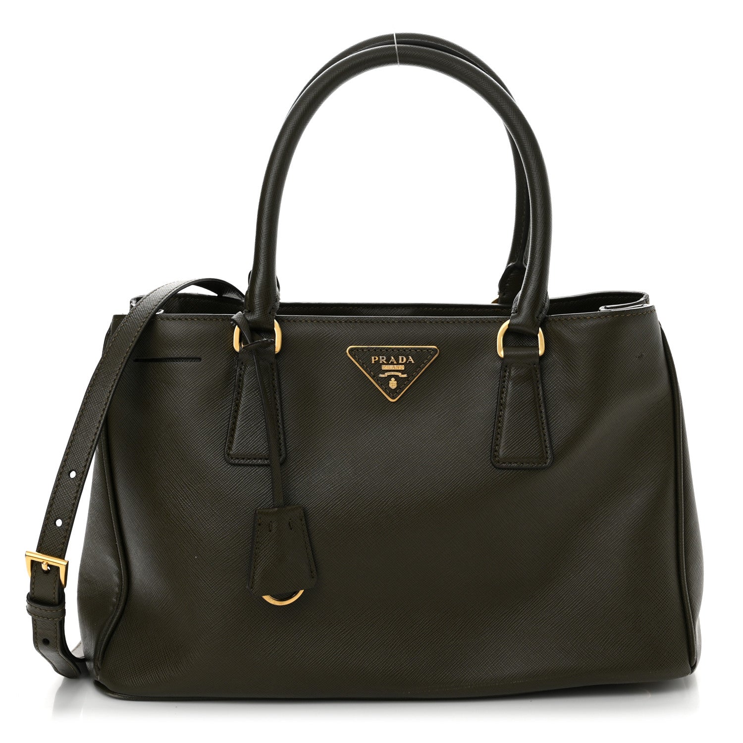 Prada Saffiano Lux Medium Tote Militare 1 of 14