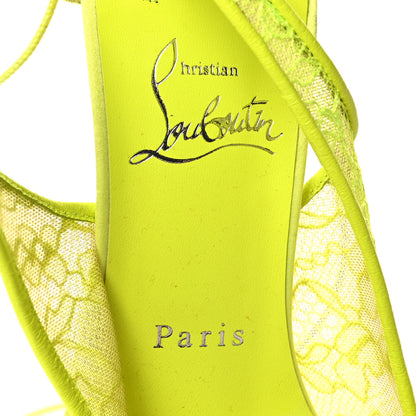 Christian Louboutin Kate Lace 85 Pumps 37.5 Neon Yellow 7 of 9
