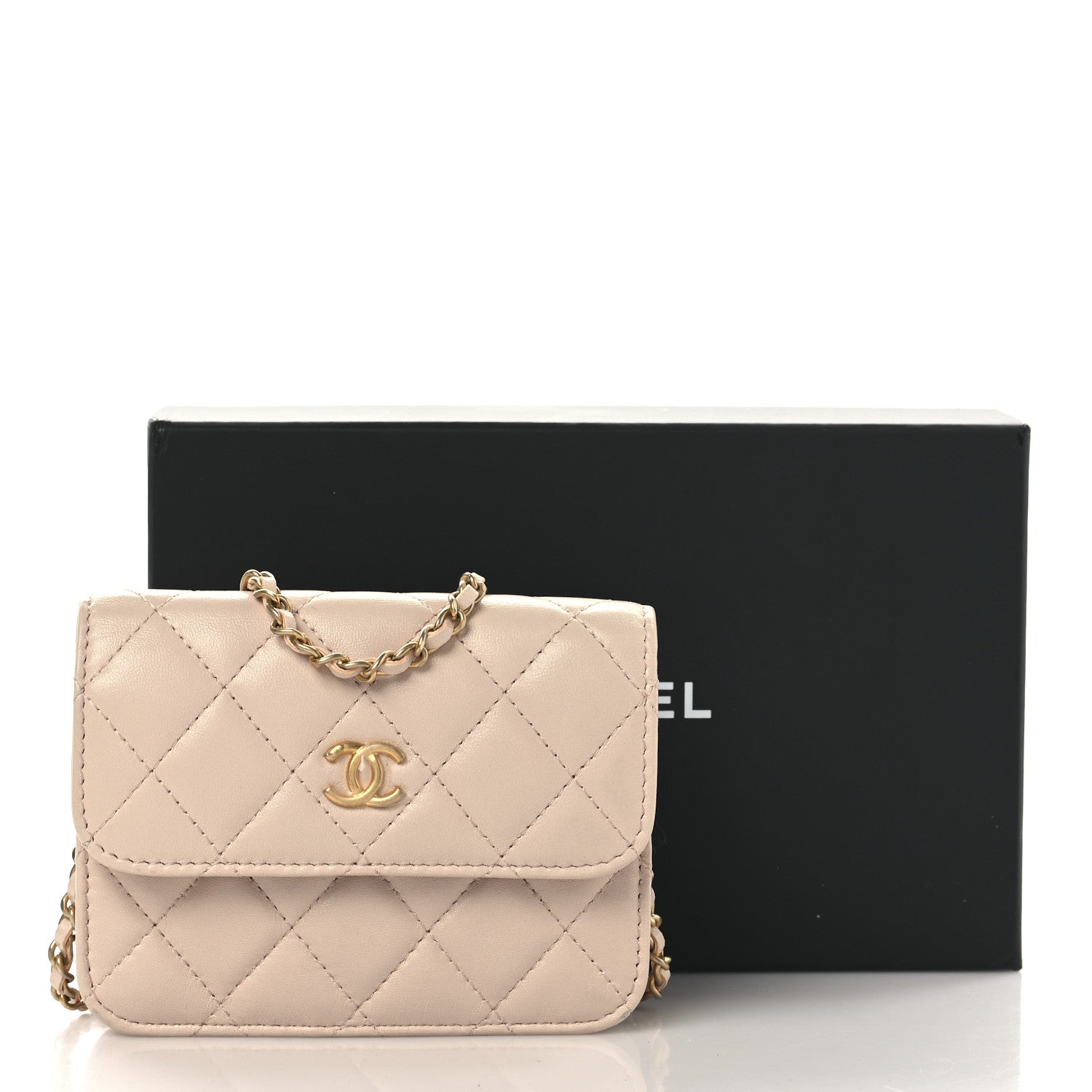Chanel Lambskin Quilted Pearl Crush Clutch With Chain Light Pink 12 of 12