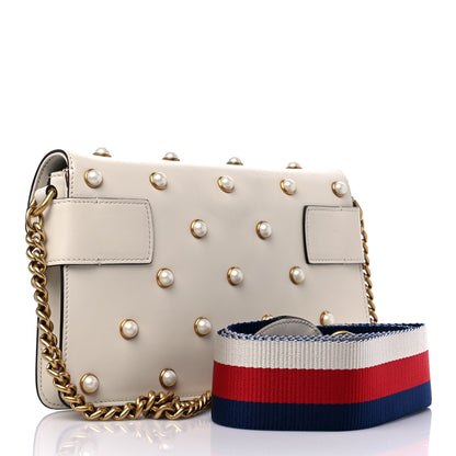 Gucci Nappa Pearl Studded Mini Queen Margaret Broadway Shoulder Bag Mystic White 3 of 14