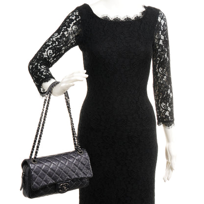 Chanel Iridescent Caviar Medium Chic Flap Dark Grey 2 of 8