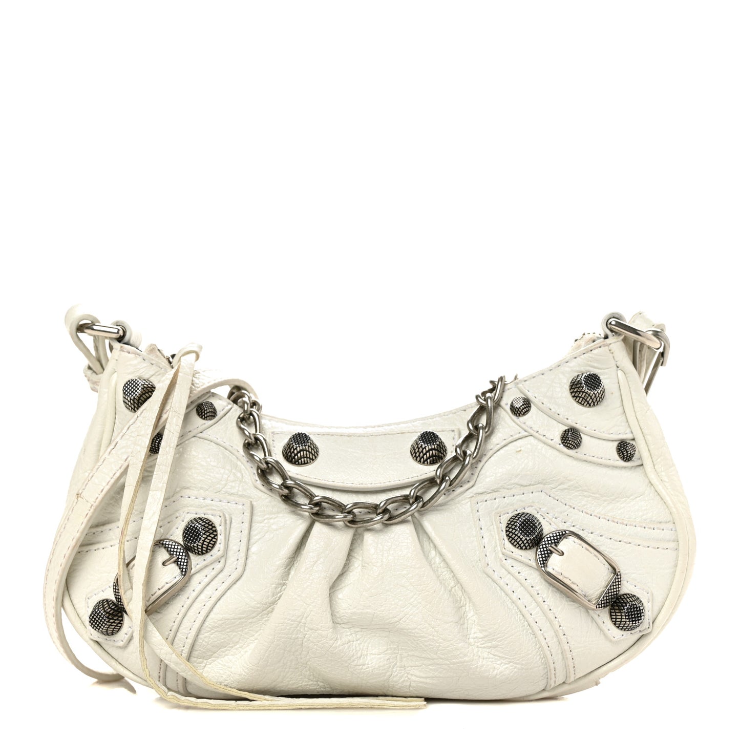 Agneau Arena Le Cagole Mini Purse With Chain Optic White