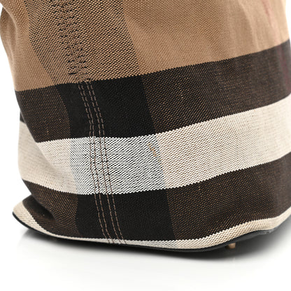 Burberry Canvas Mega Check Medium Ashby Hobo Saddle Black 19 of 19
