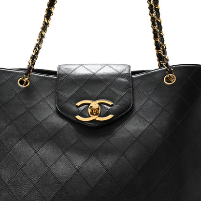 Chanel Calfskin Stitched XL Weekender Black 8 of 10