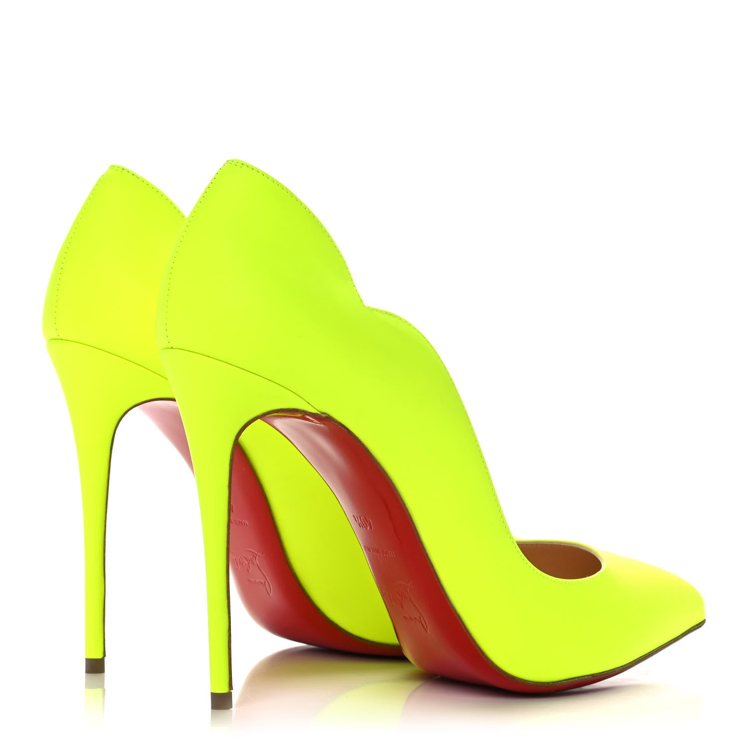 Christian Louboutin Calfskin Hot Chick 100 Pumps 40.5 Fluo 4 of 8