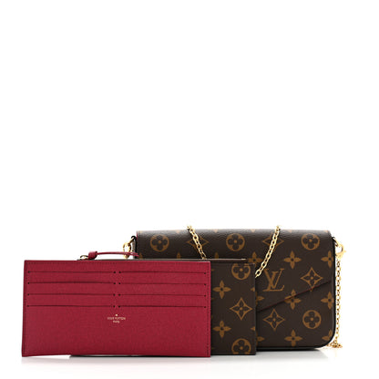 Louis Vuitton Monogram Pochette Felicie Chain Wallet Fuchsia 3 of 12