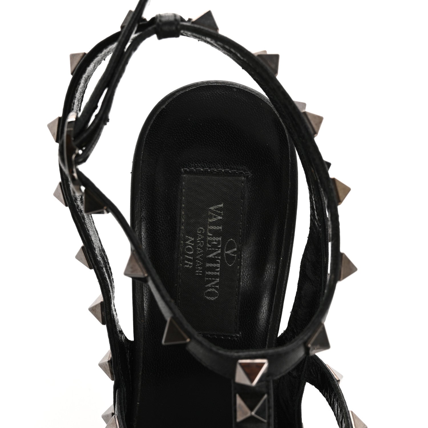 Valentino Garavani Calf Hair Rockstud Ankle Strap Pumps 38.5 Black 7 of 14