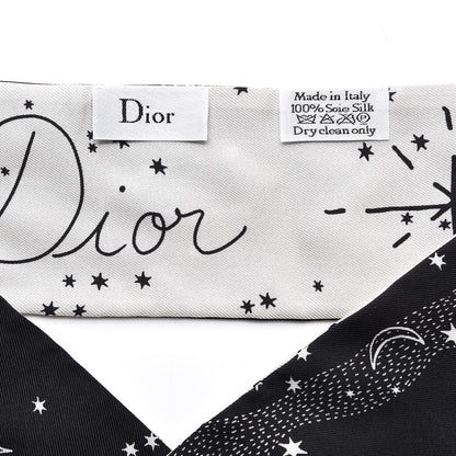 Christian Dior Silk Zodiac Virgo Mitzah Scarf Black 4 of 5