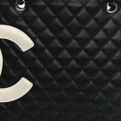 Chanel Calfskin Quilted Large Cambon Tote Black White 8 of 13