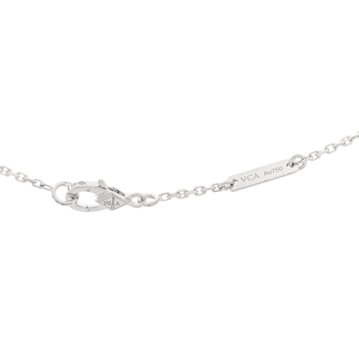 Van Cleef & Arpels 18K White Gold Diamond Mini Lotus Pendant Necklace 4 of 4