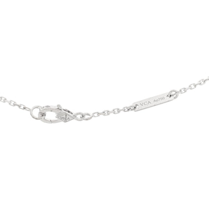 Van Cleef & Arpels 18K White Gold Diamond Mini Lotus Pendant Necklace 4 of 4