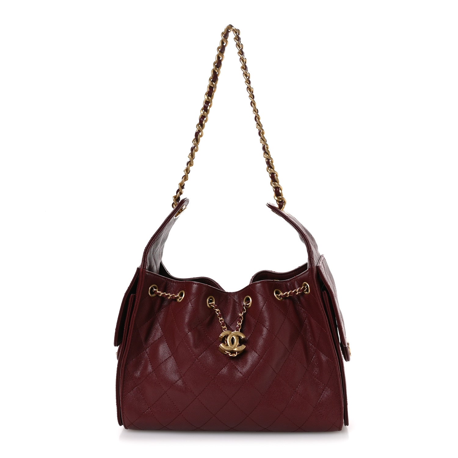 Chanel Caviar Quilted Small Chanel 25 Handbag Burgundy 1 of 10