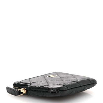 Chanel Caviar Quilted Zip Card Holder Wallet Black 4 of 7