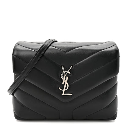 Saint Laurent Calfskin Y Quilted Monogram Toy Loulou Crossbody Bag Black 1 of 12